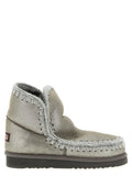 Silver Lambskin Ankle Boots