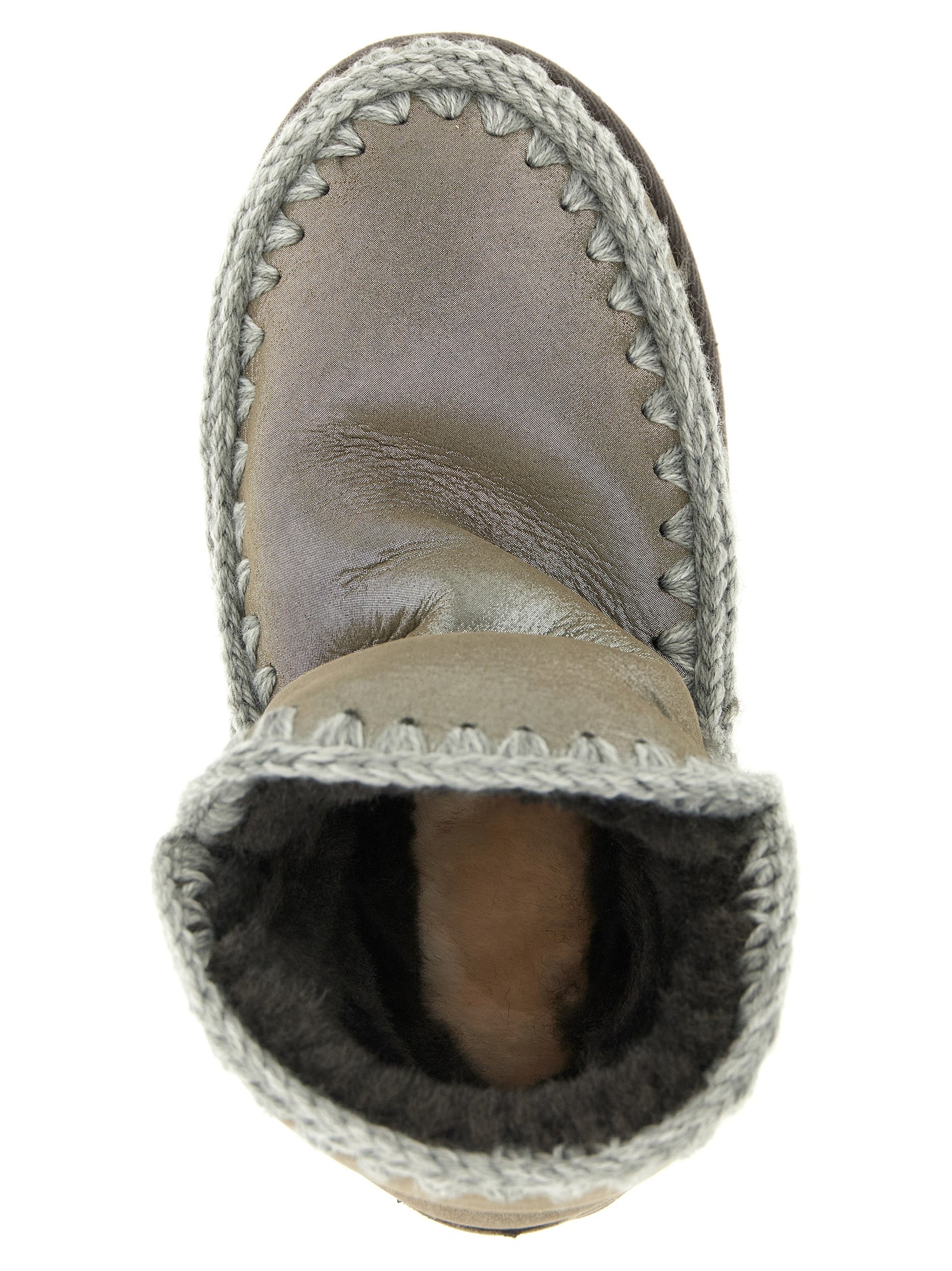 Silver Lambskin Ankle Boots