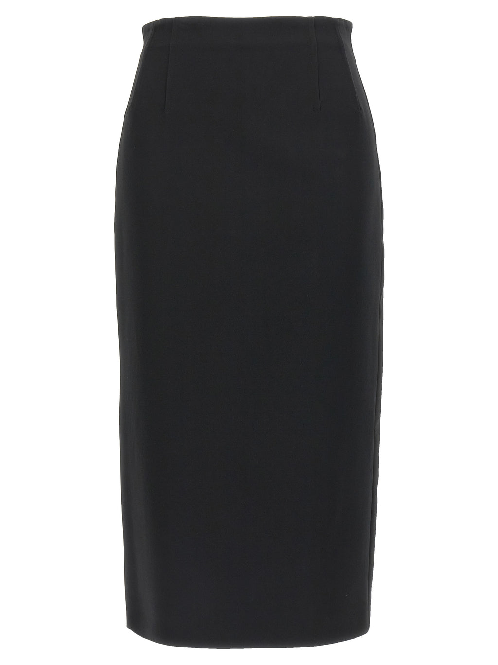 Black Viscose Midi Skirt