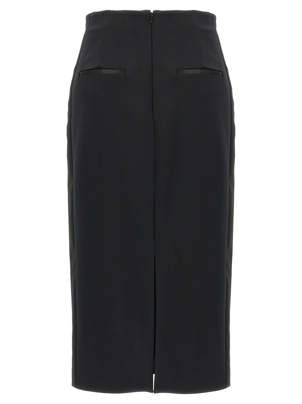 Black Viscose Midi Skirt