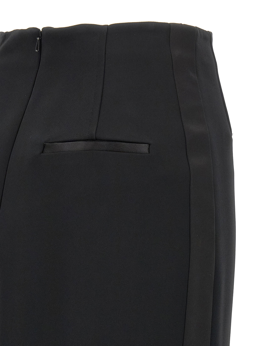 Black Viscose Midi Skirt