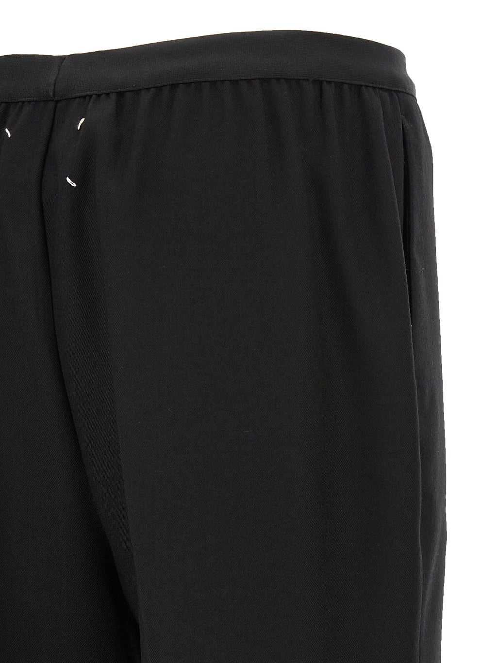 Black Virgin Wool Casual Pants