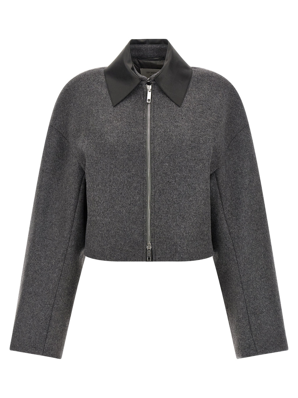 Gray Virgin Wool Full-Length Jacket