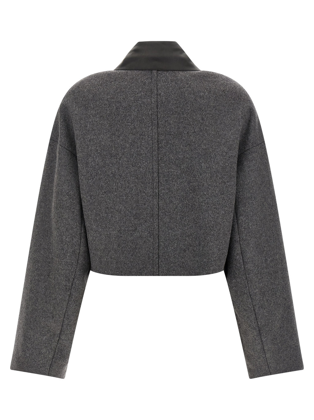 Gray Virgin Wool Full-Length Jacket