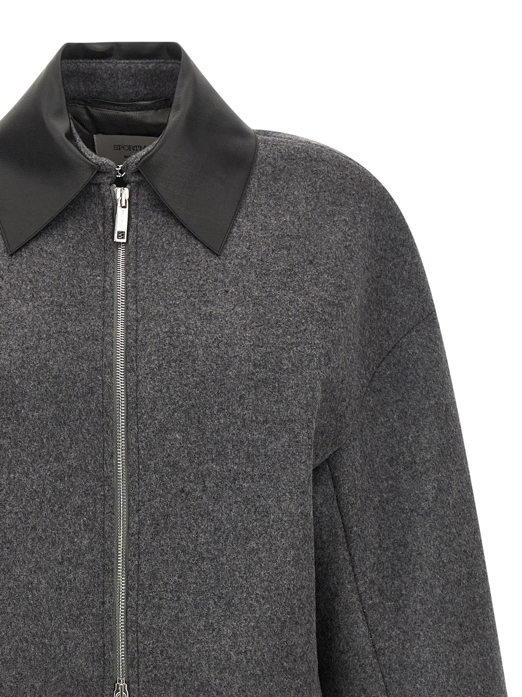 Gray Virgin Wool Full-Length Jacket