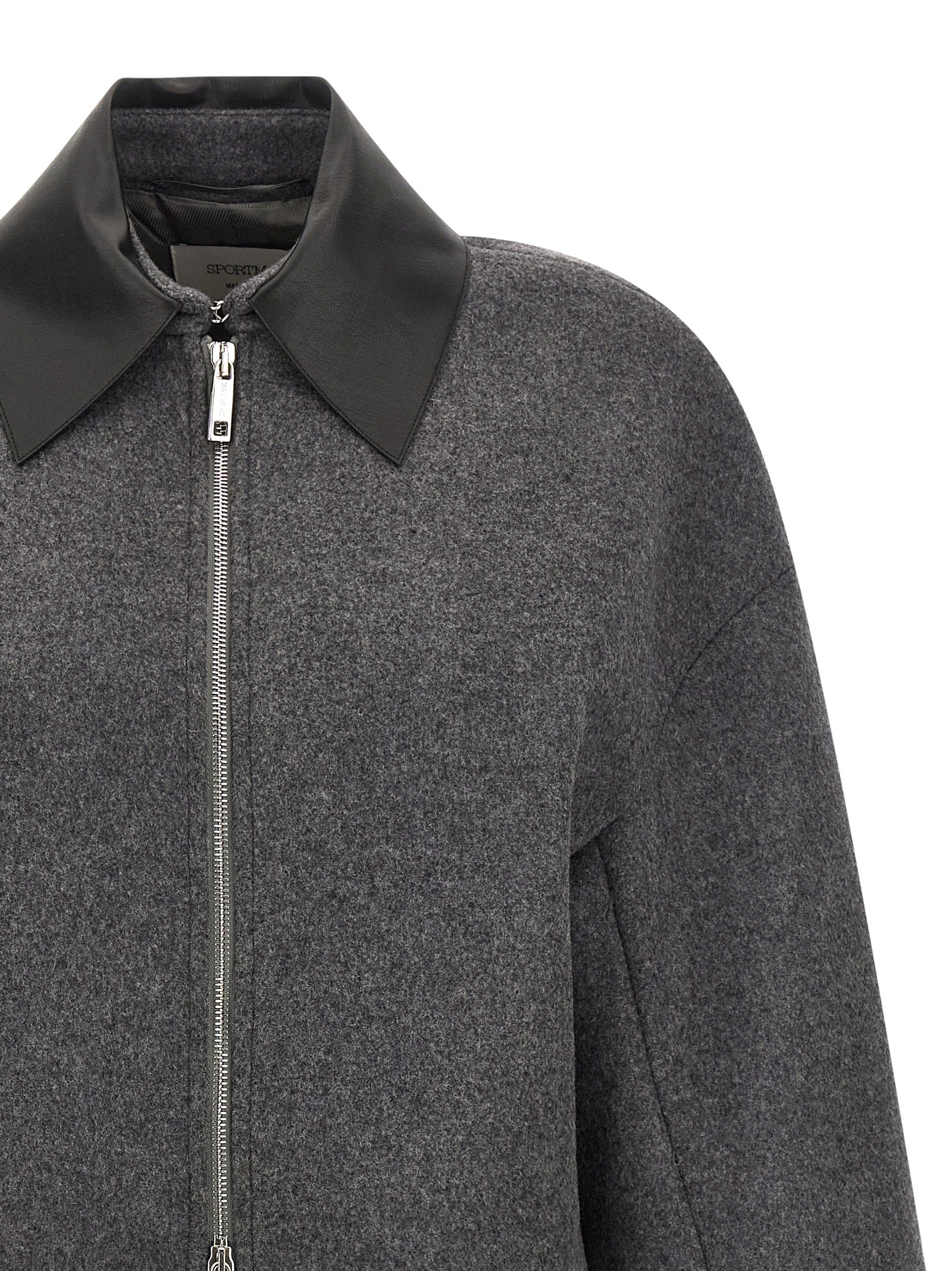 Gray Virgin Wool Full-Length Jacket