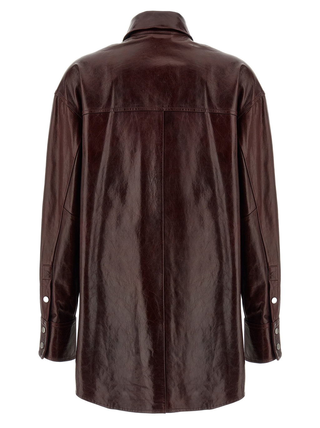 Bordeaux Lamb Leather Blouse