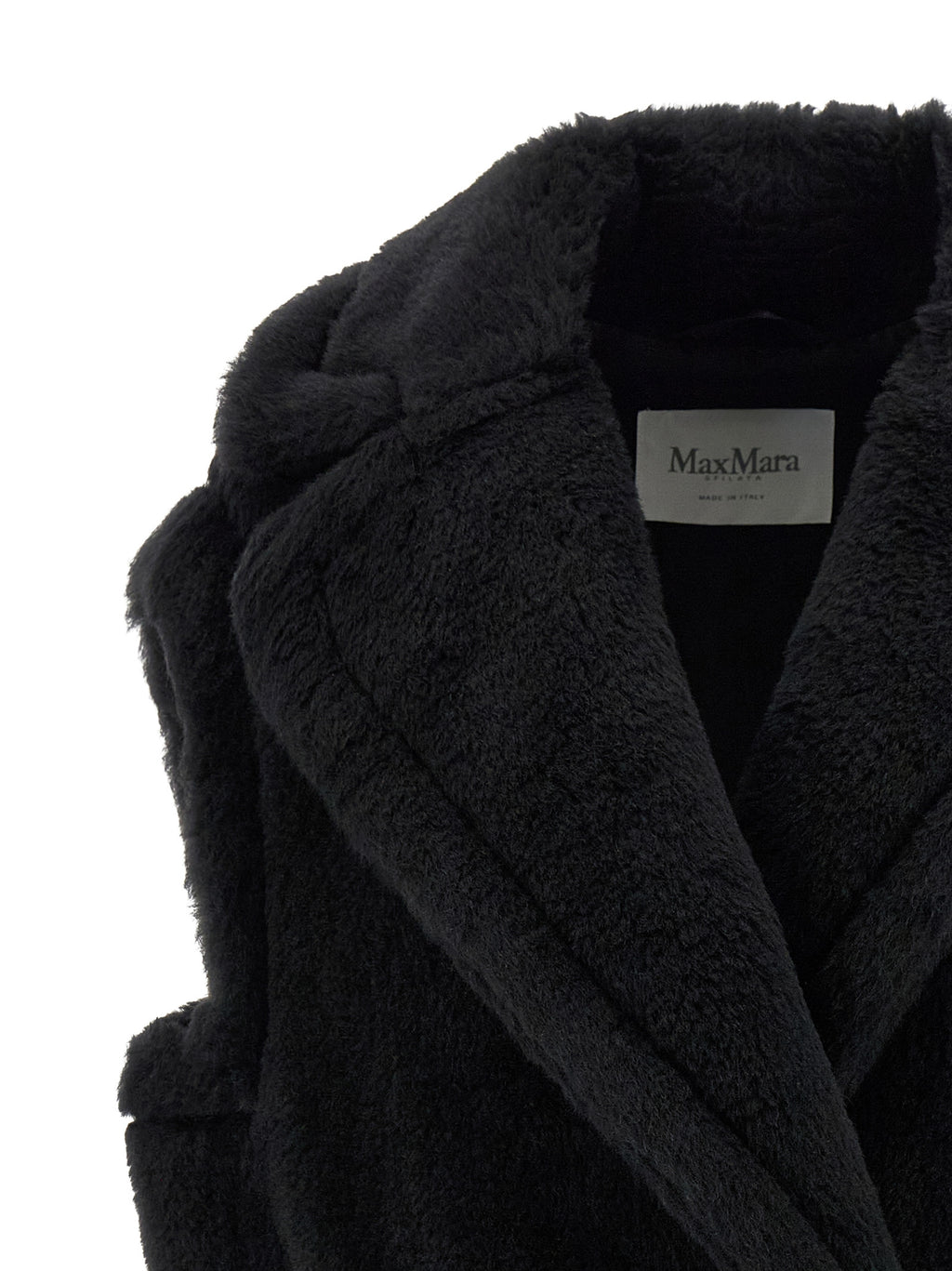 Black Alpaca Leather Sleeveless Jacket