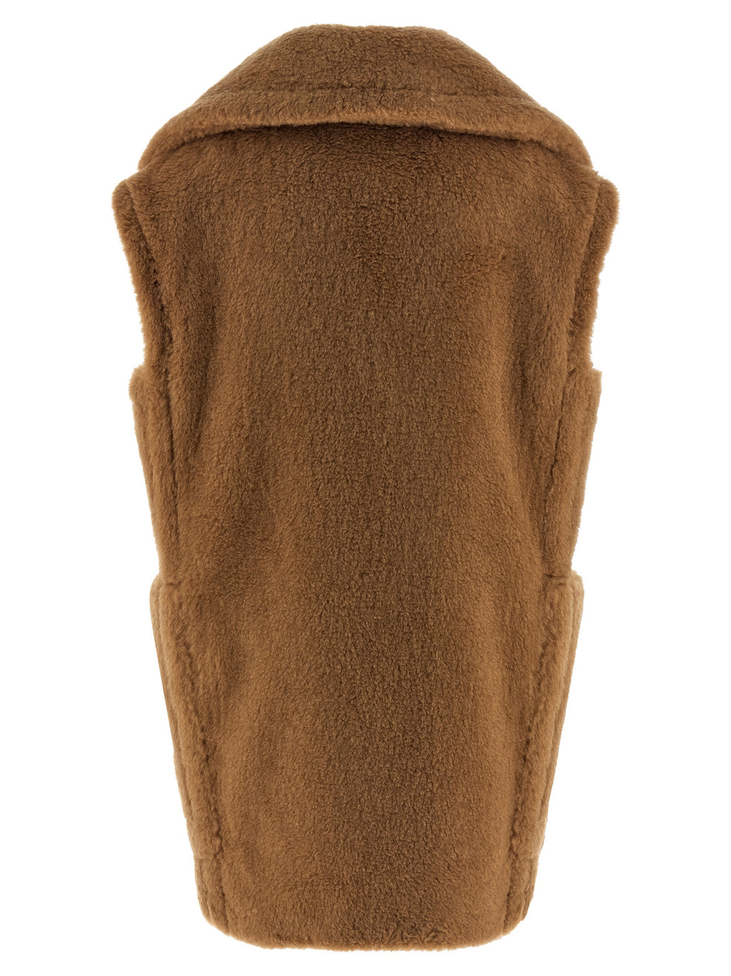 Beige Wool Sleeveless Jacket