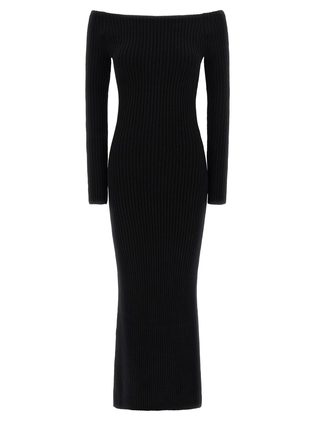 Black Wool Long Dress