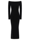 Black Wool Long Dress