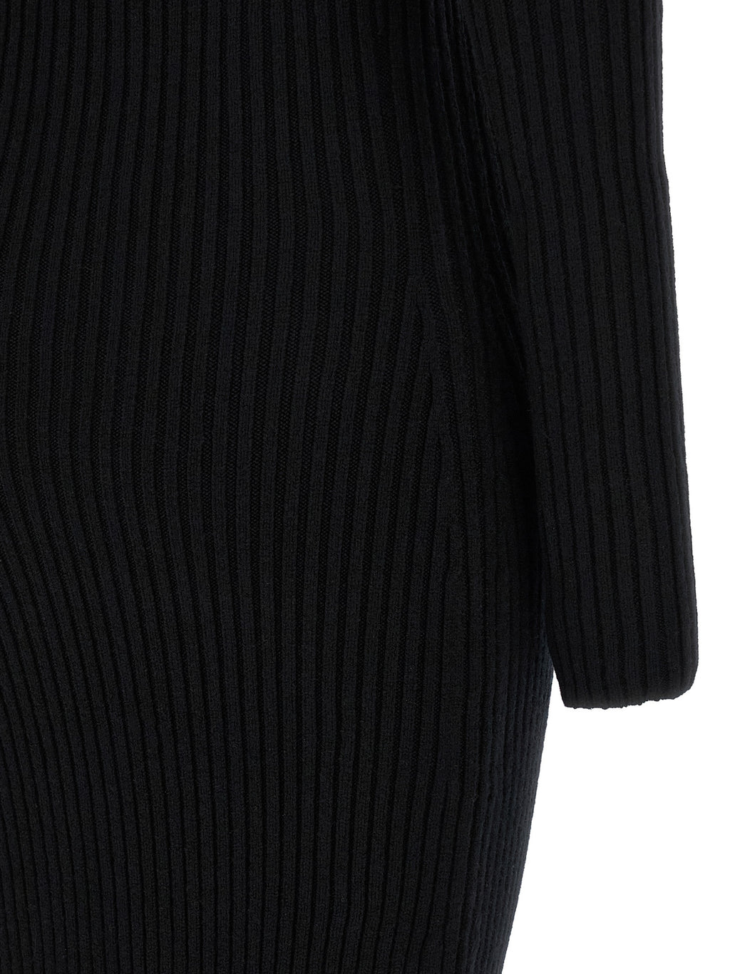 Black Wool Long Dress