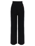 Black Merino Wool Casual Pants