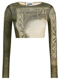 Multicolor Polyamide Long Sleeve T-Shirt
