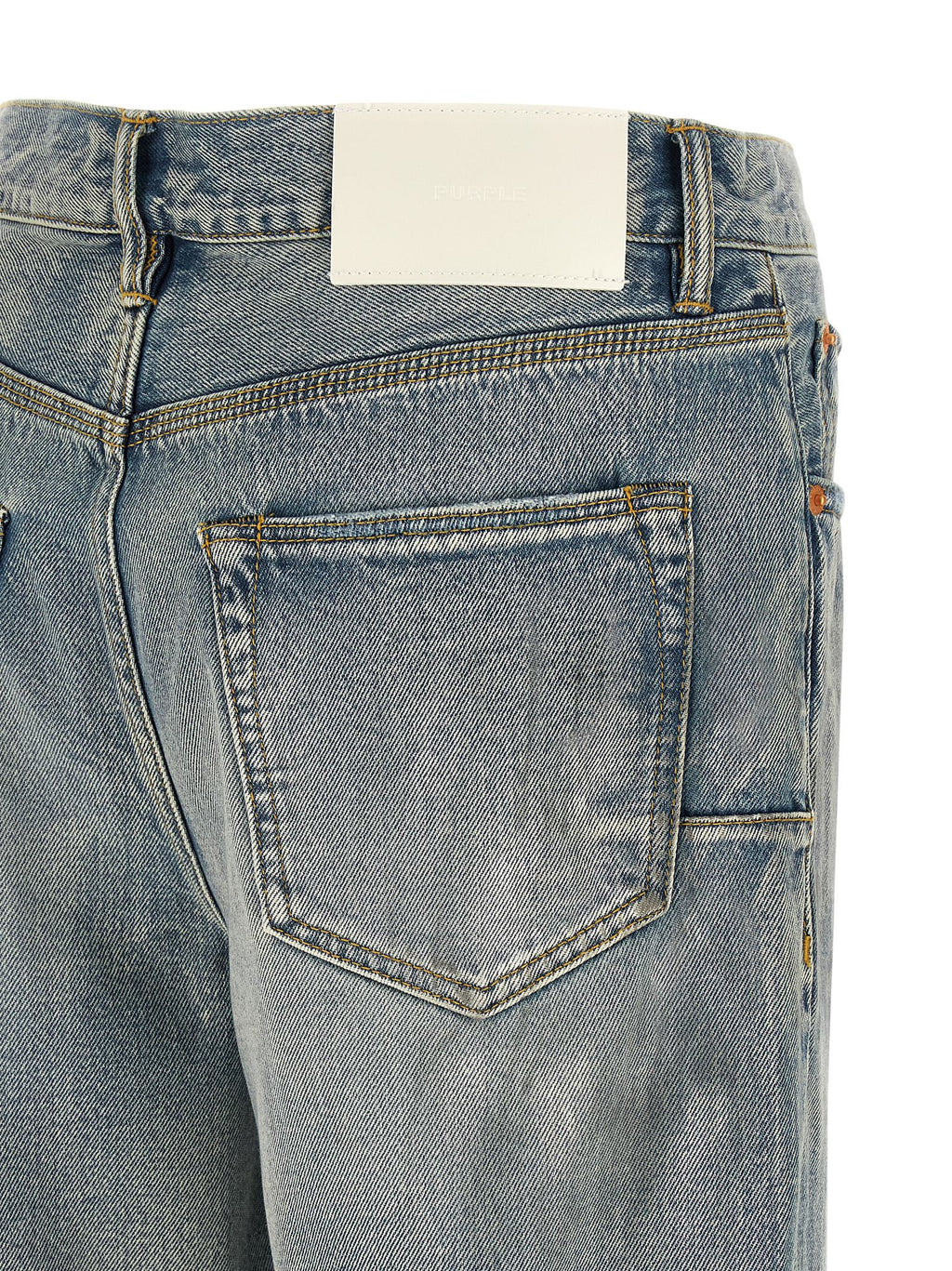 Blue Cotton Straight-Leg Jeans