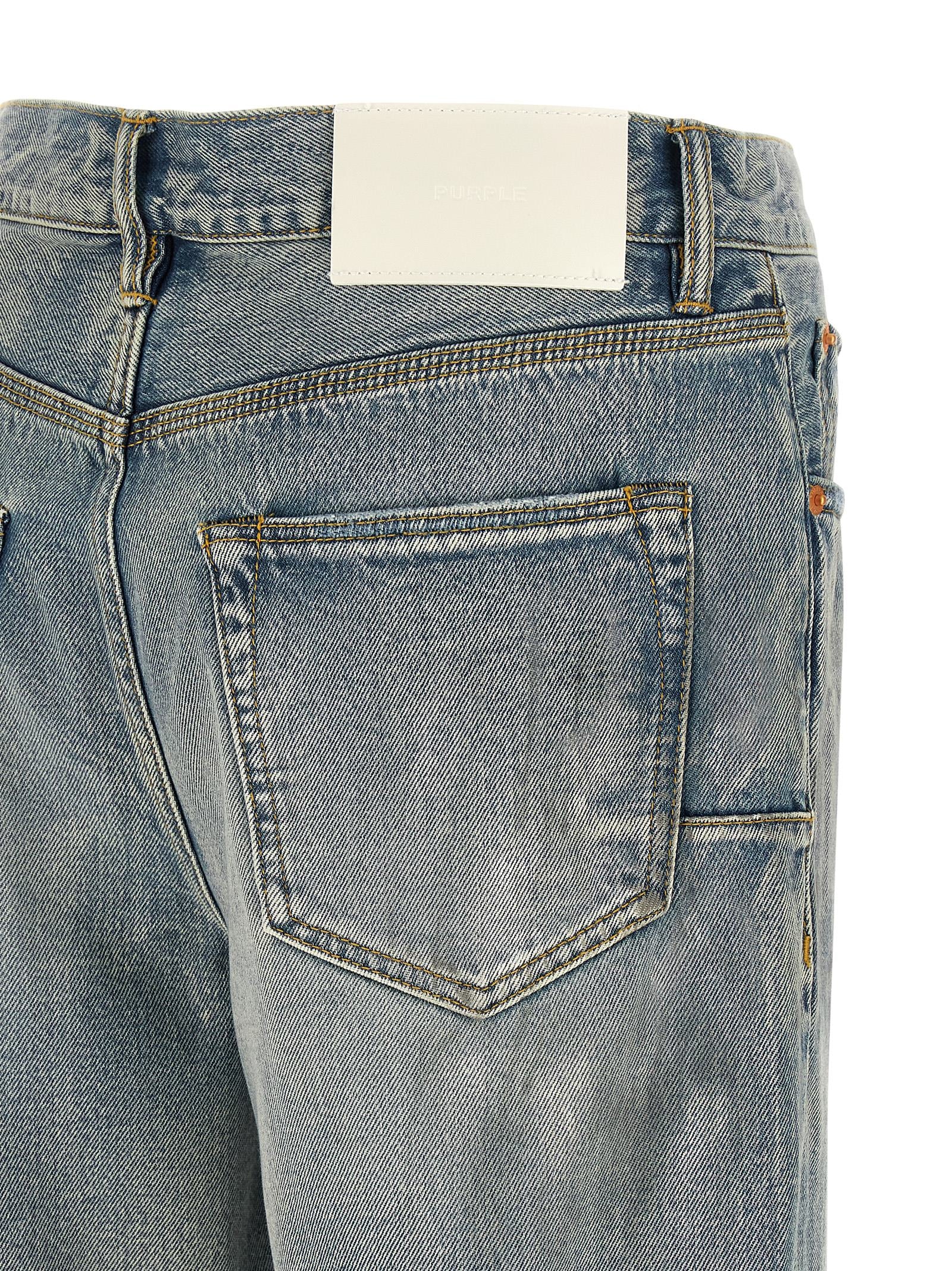Blue Cotton Straight-Leg Jeans