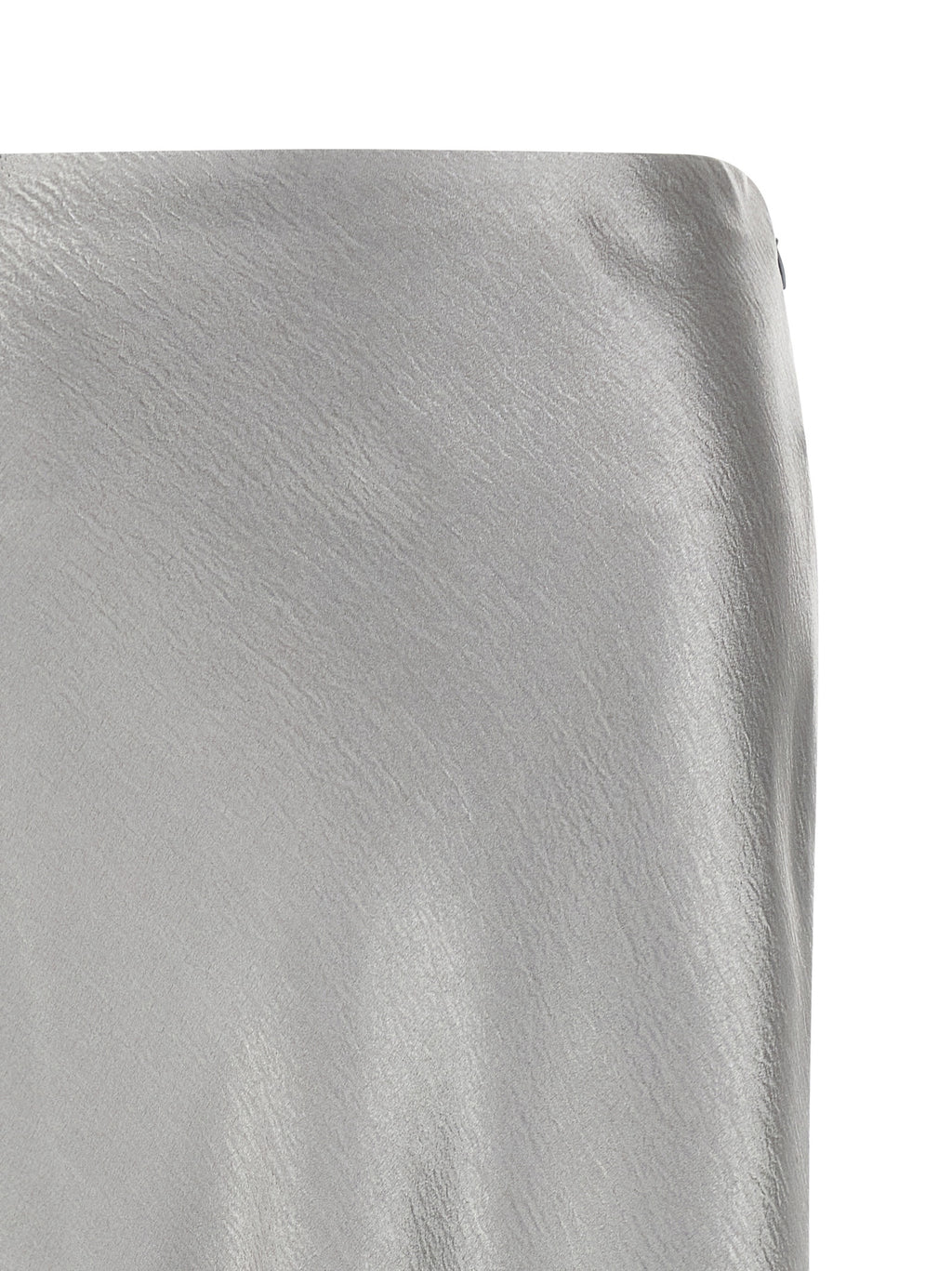 Gray Polyester Midi Skirt