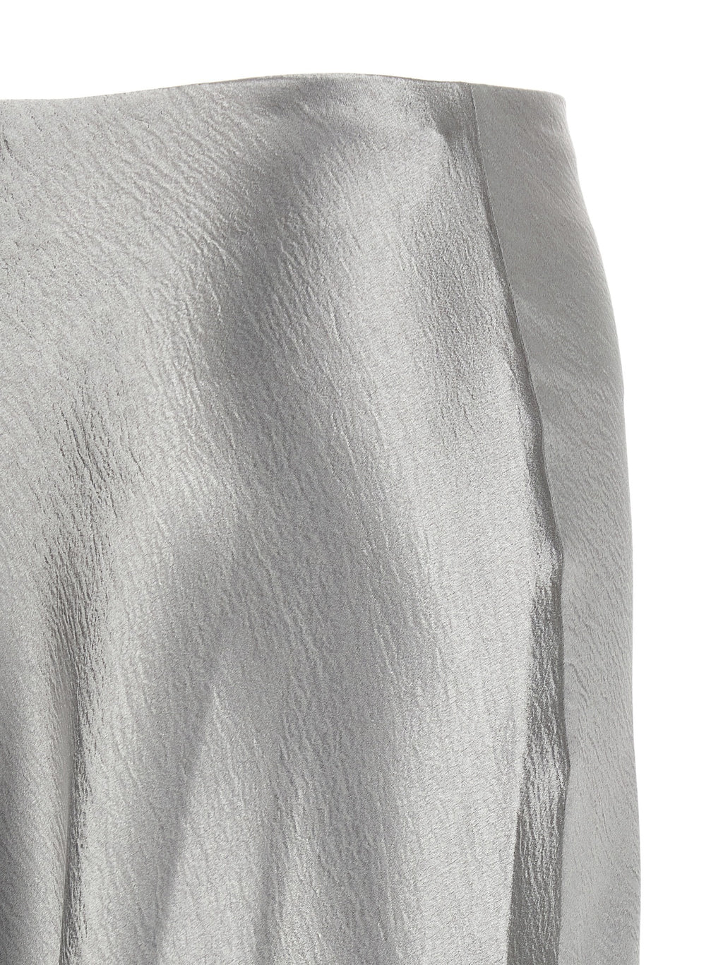 Gray Polyester Midi Skirt