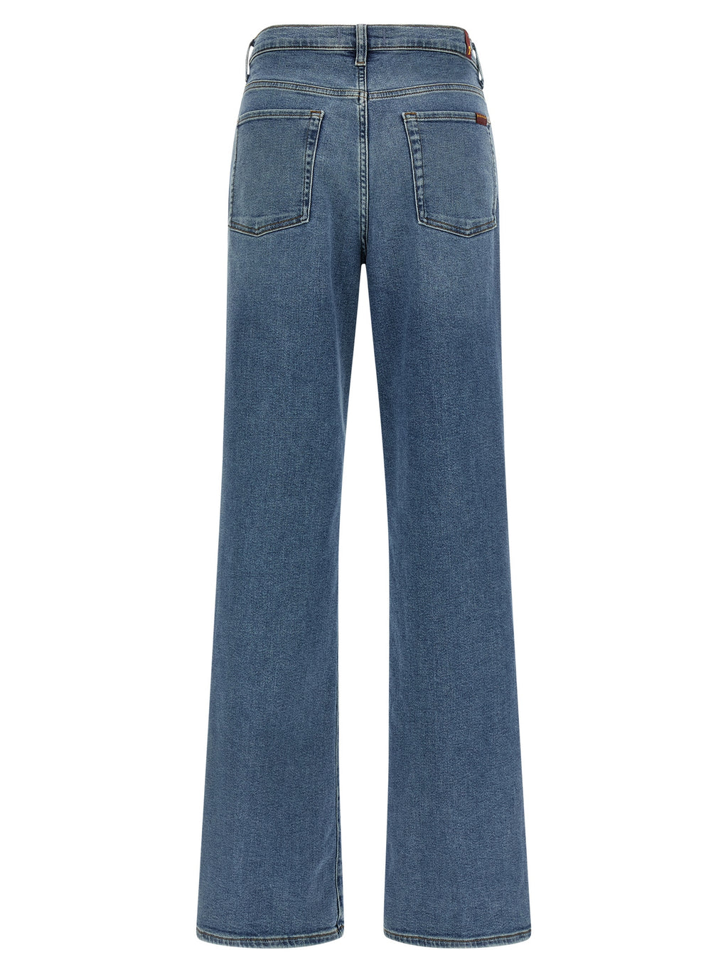 Blue Cotton Straight-Leg Jeans