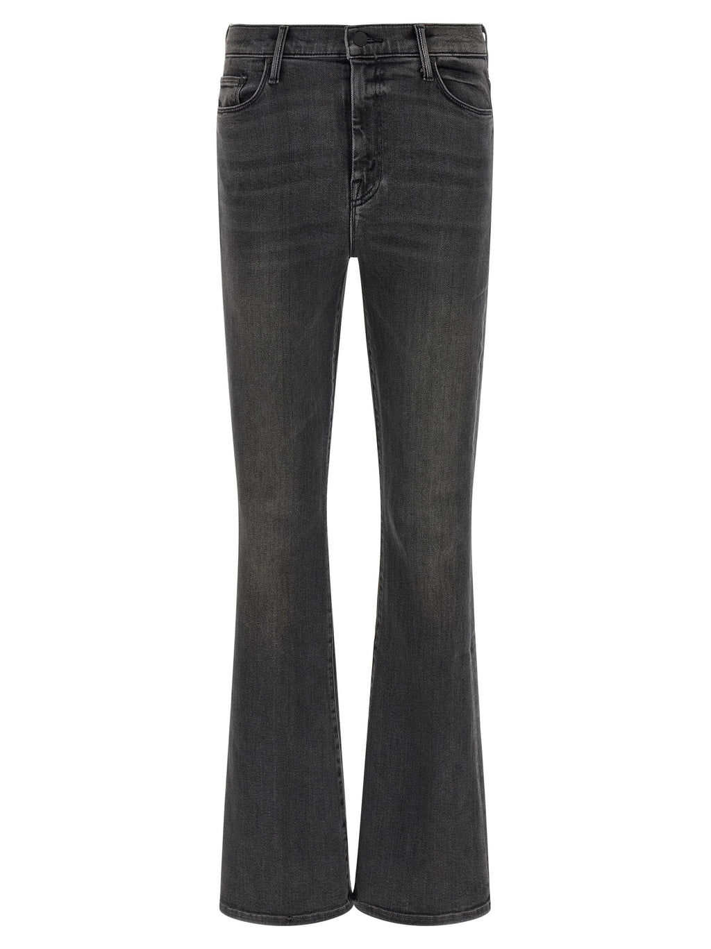 Gray Cotton Flared Jeans