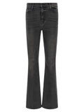 Gray Cotton Flared Jeans