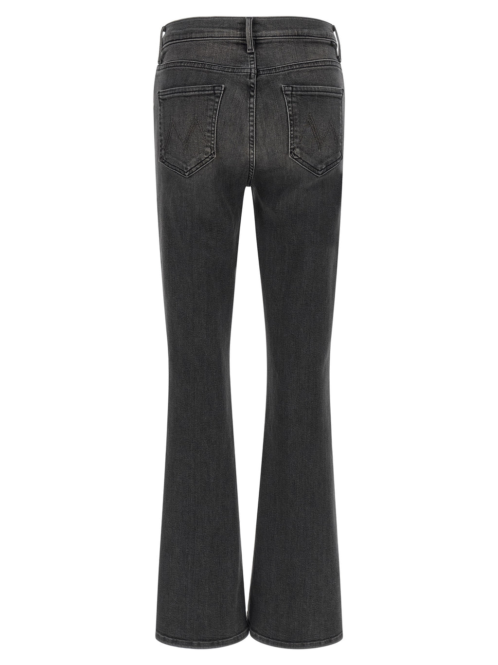 Gray Cotton Flared Jeans