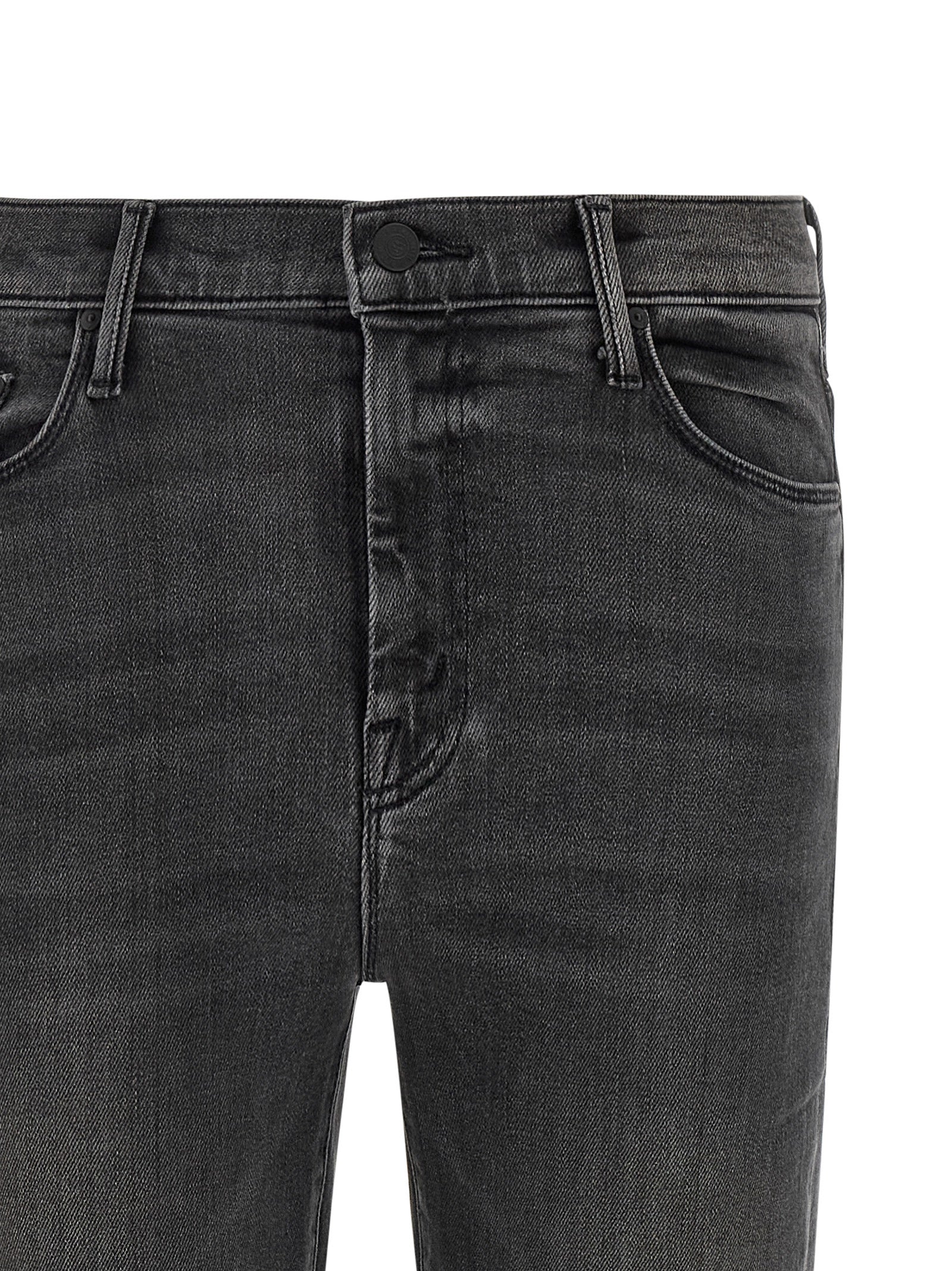 Gray Cotton Flared Jeans