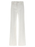White Cotton Flared Jeans