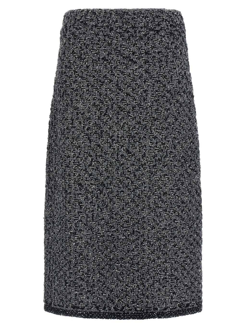 Blue Cotton Midi Skirt