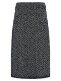 Blue Cotton Midi Skirt