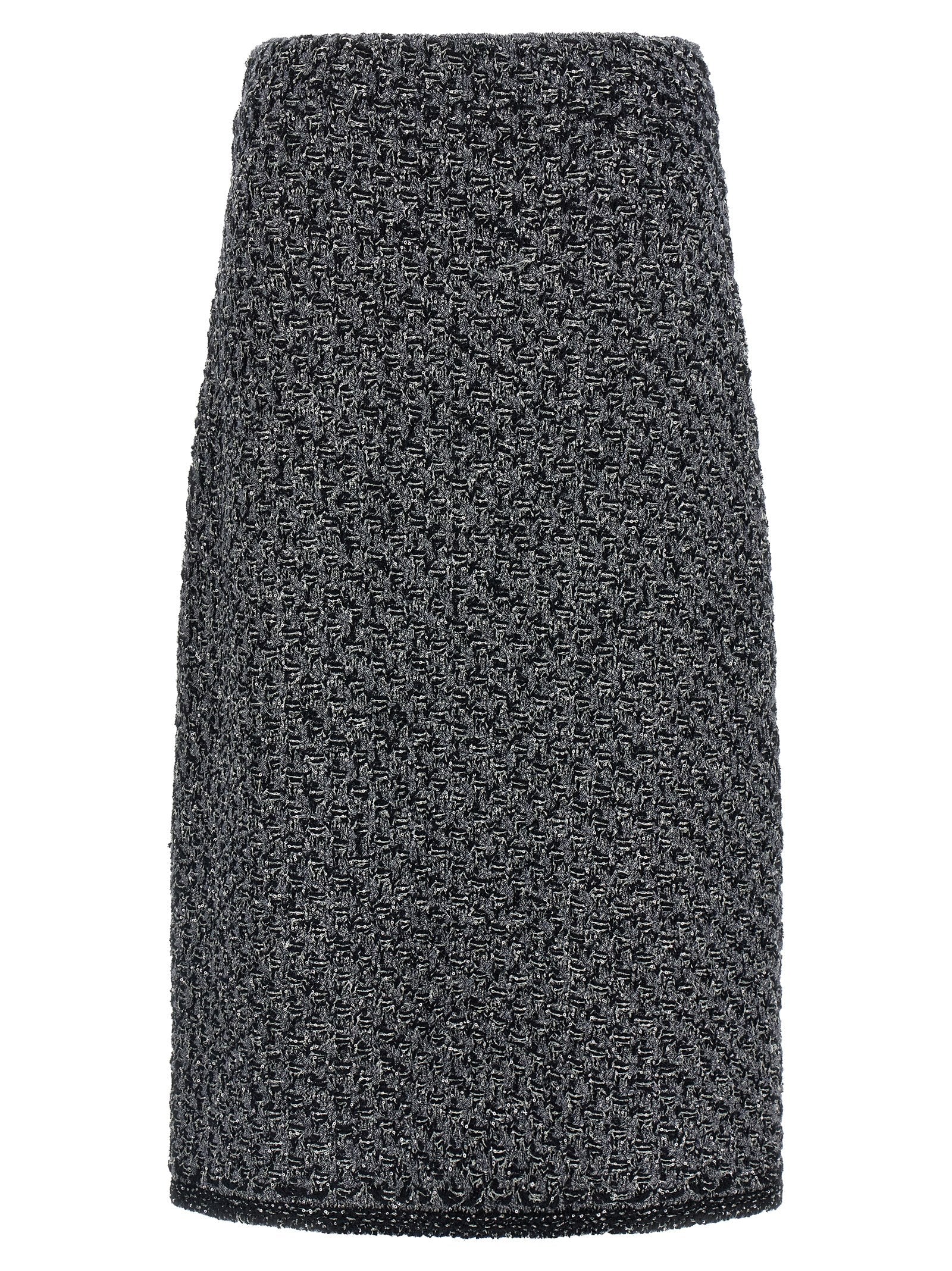 Blue Cotton Midi Skirt
