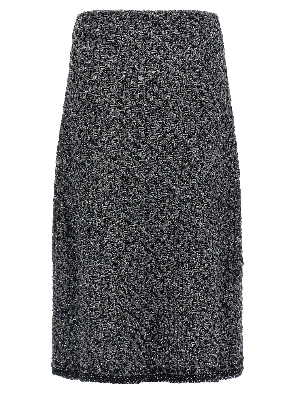 Blue Cotton Midi Skirt