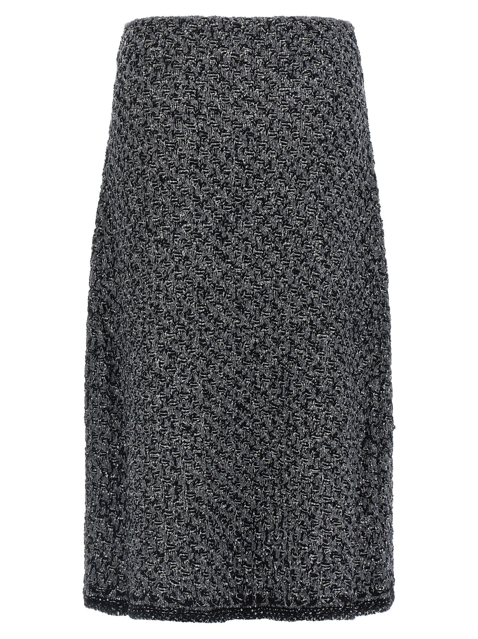 Blue Cotton Midi Skirt