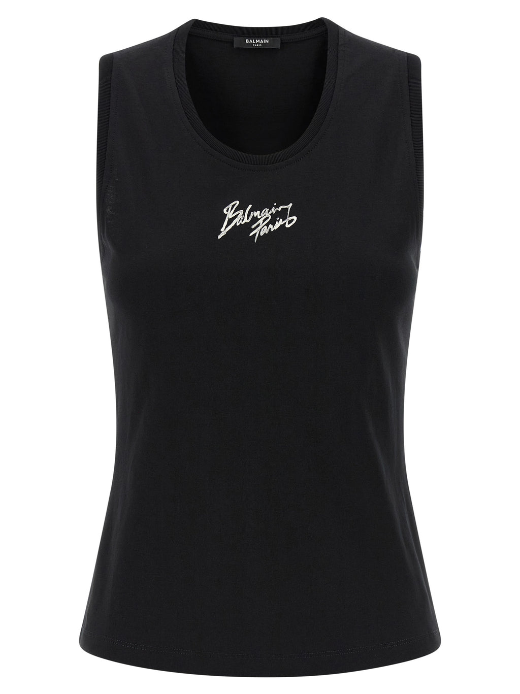 Black Cotton Sleeveles T-Shirt