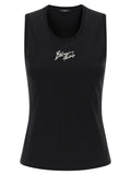 Black Cotton Sleeveles T-Shirt