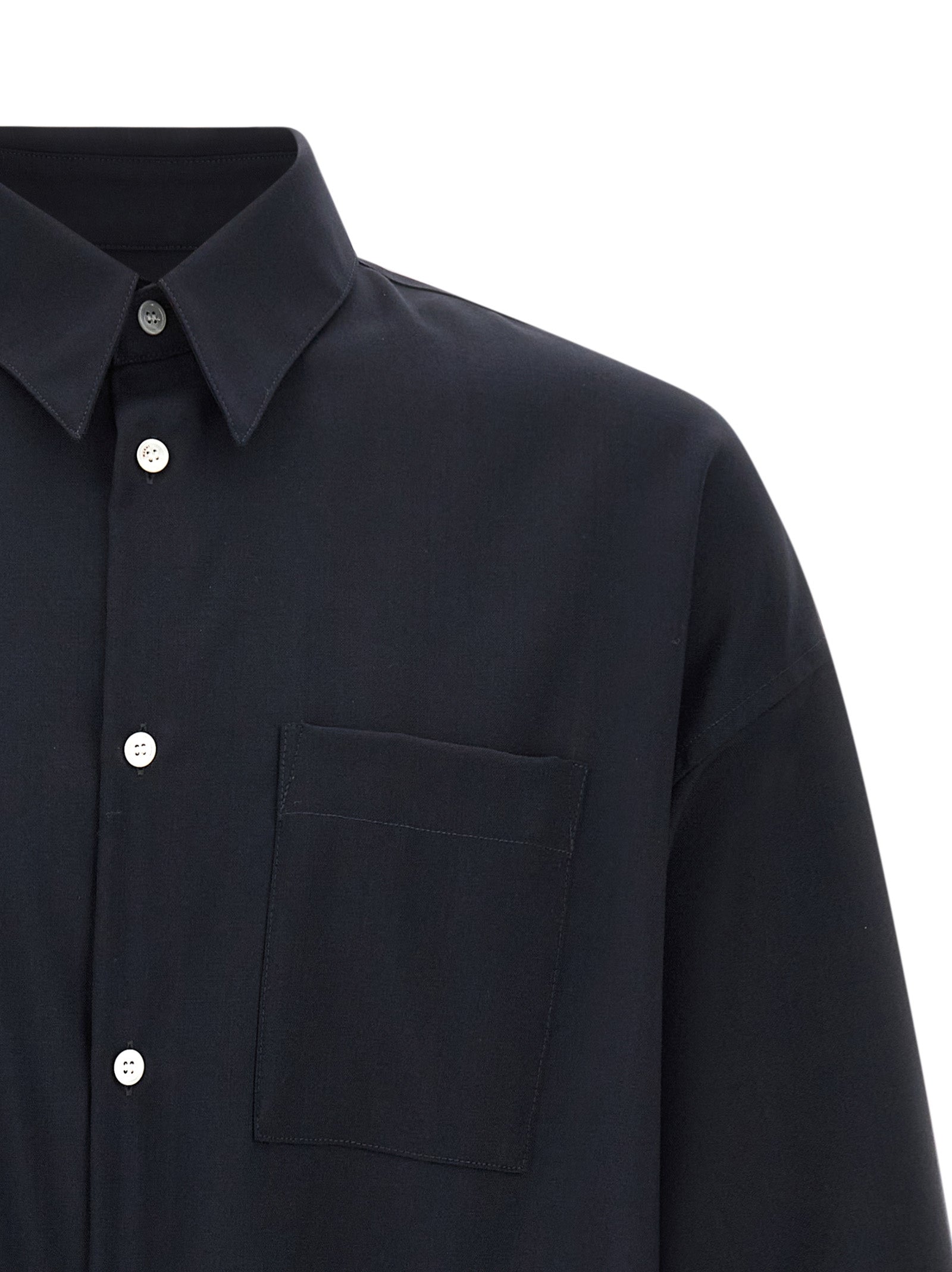 Blue Virgin Wool Blouse