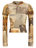 Multicolor Polyamide T-Shirt