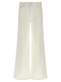 White Cotton Flared Jeans