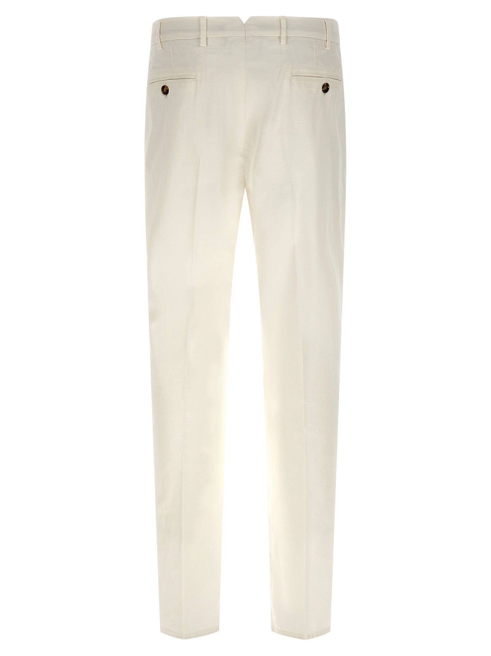 White Cotton Casual Pants