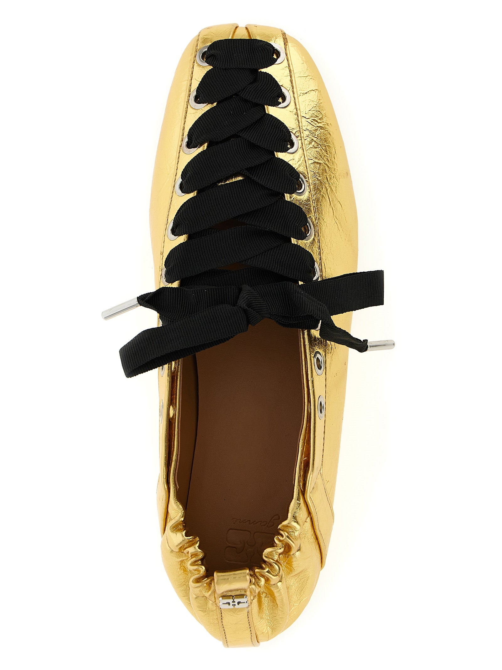 Gold Polyethylene Ballet Flats