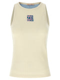 Beige Cotton Tank Tops