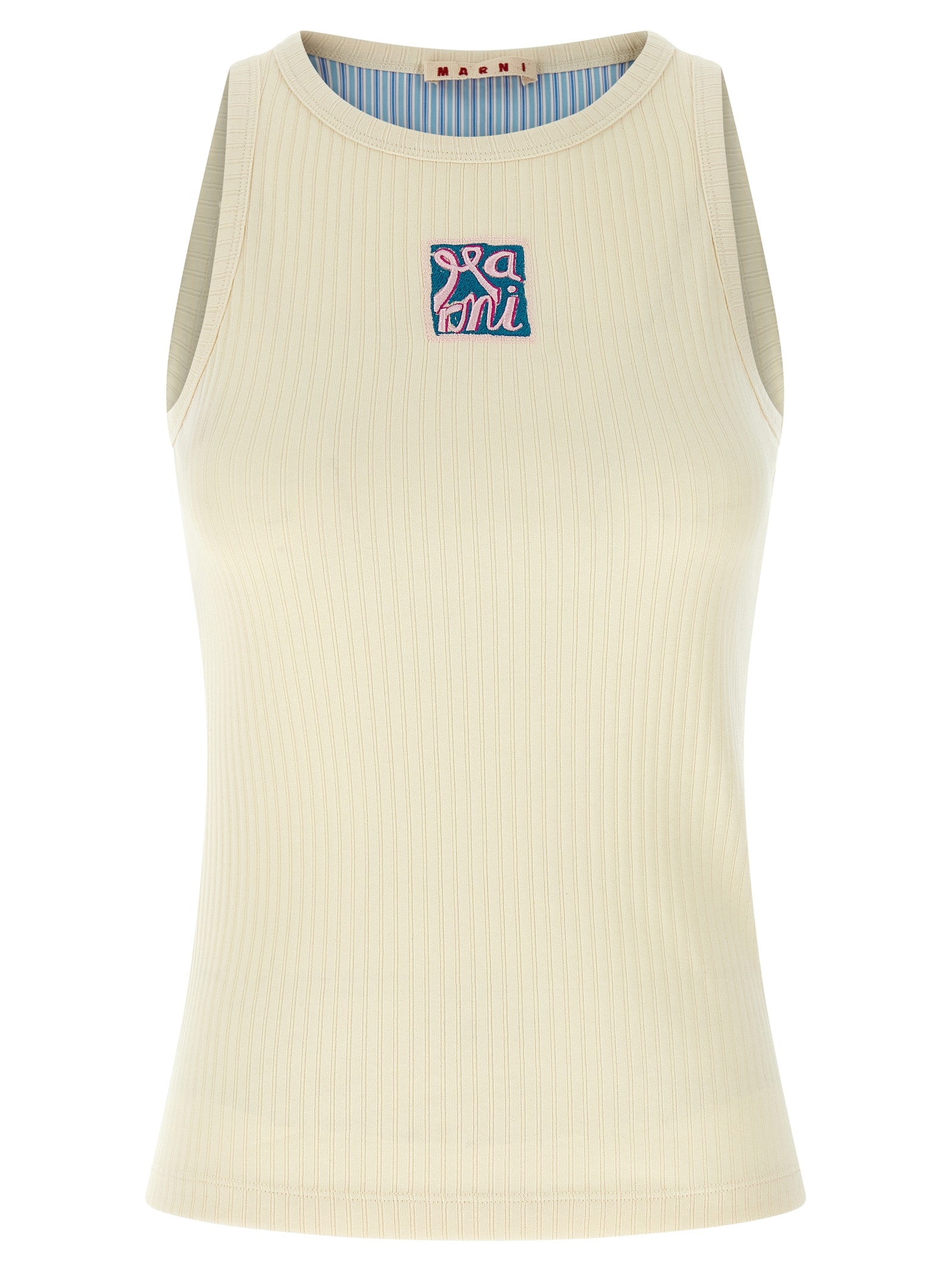 Beige Cotton Tank Tops