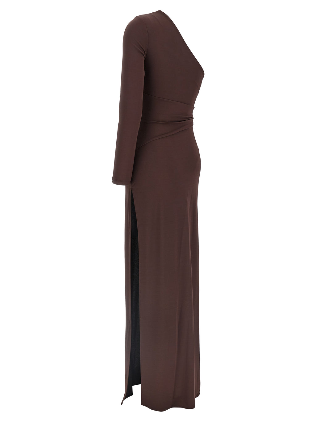 Brown Viscose Long Dress