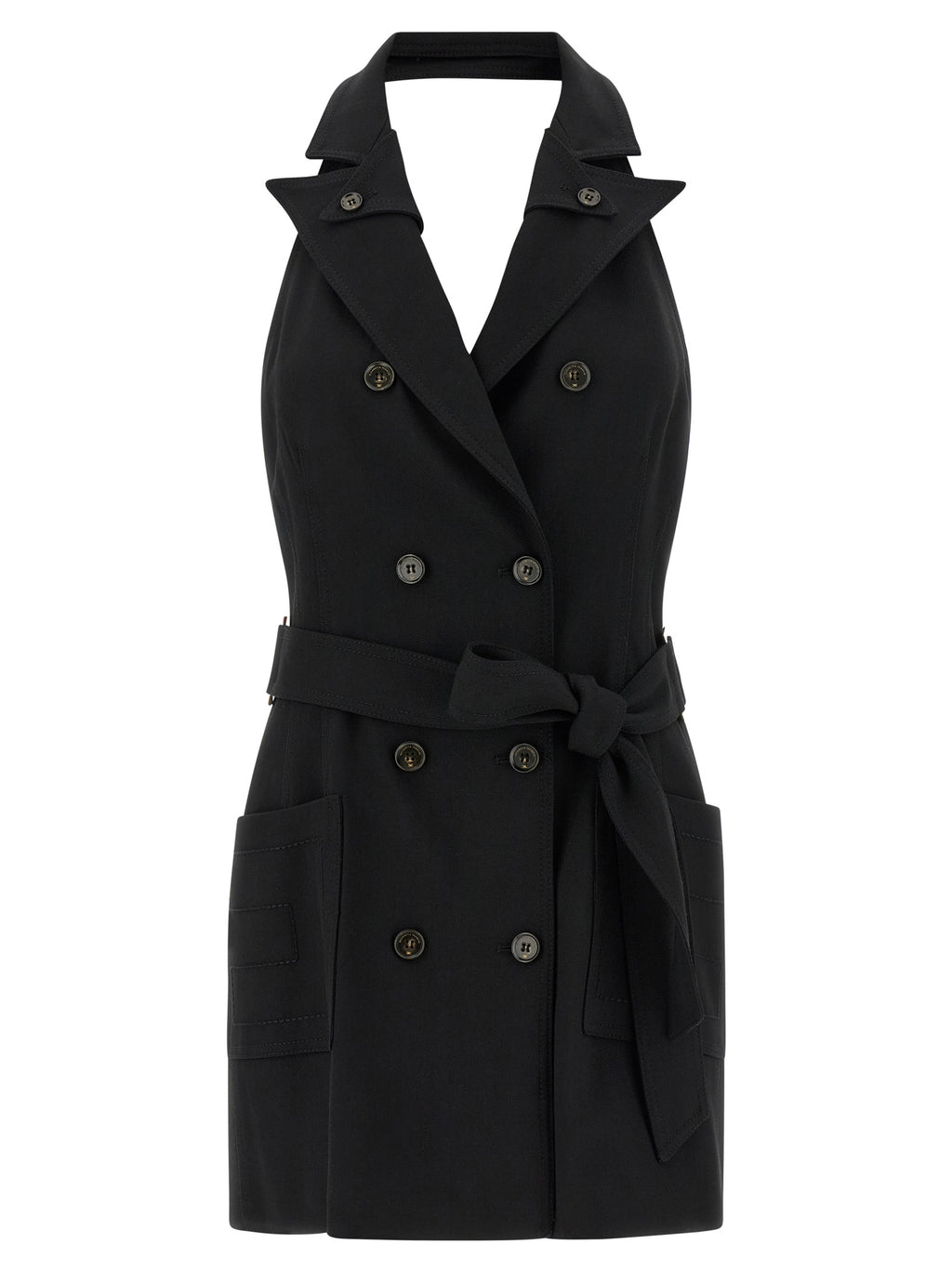 Black Viscose Short Dress