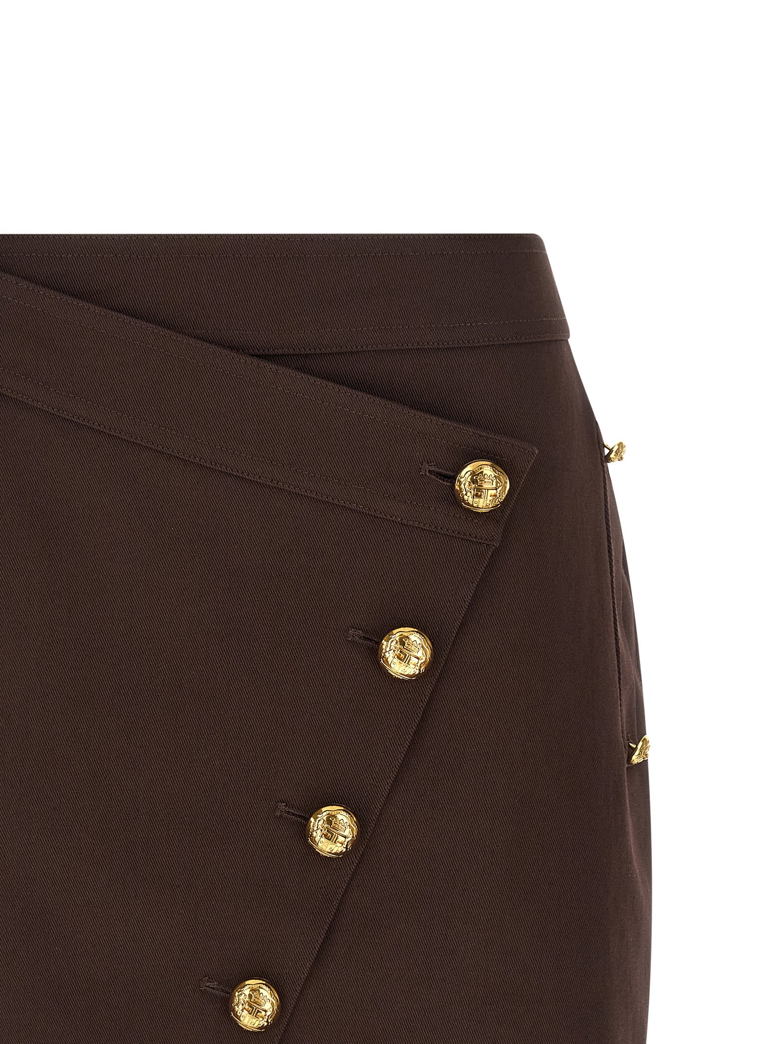 Brown Cotton Long Skirt