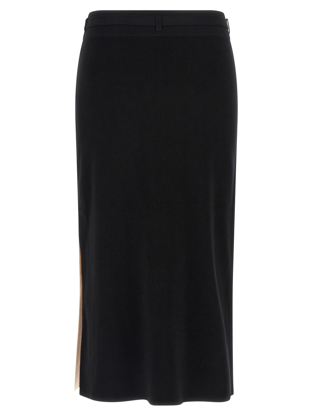 Black Viscose Midi Skirt