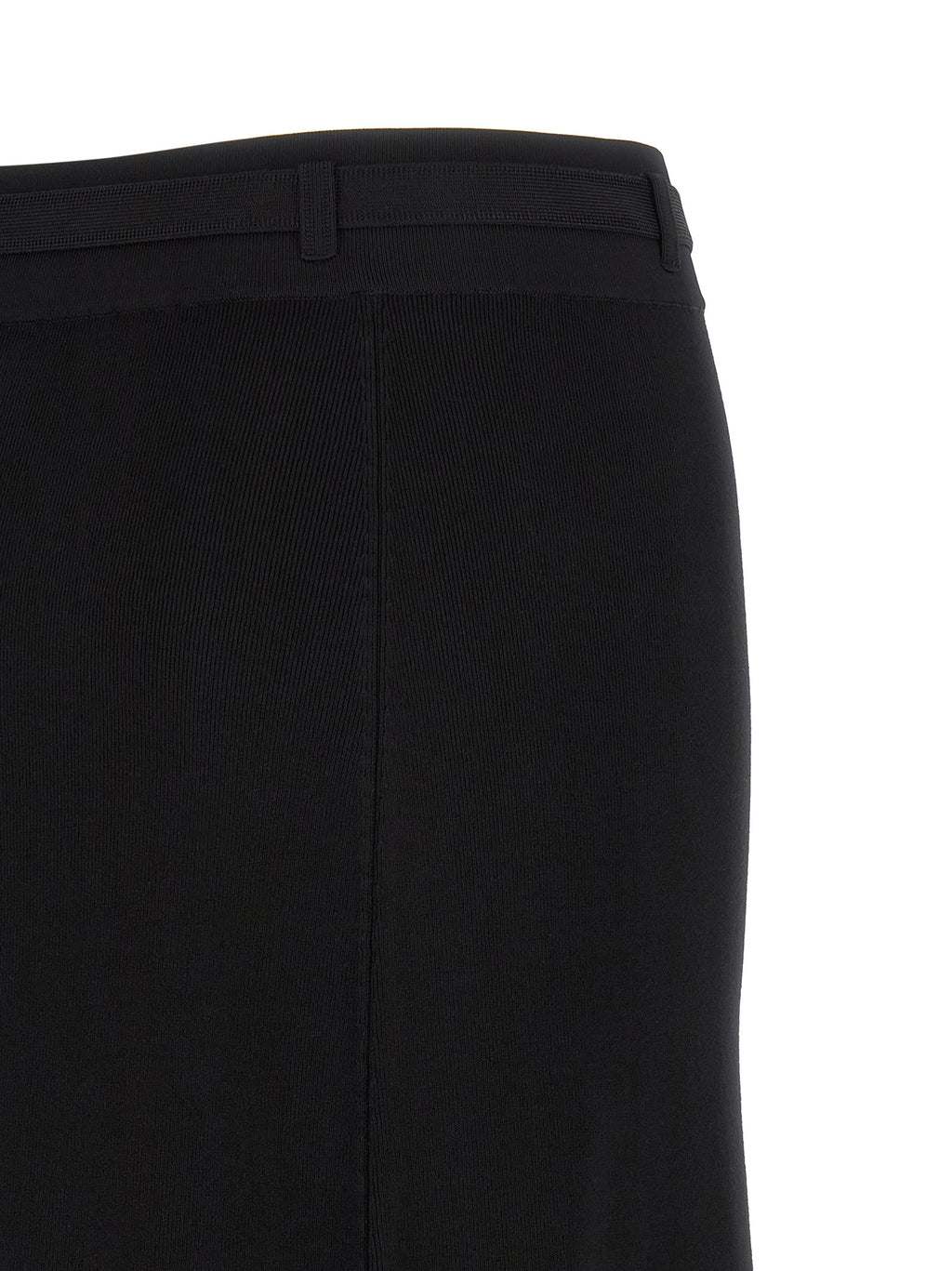 Black Viscose Midi Skirt
