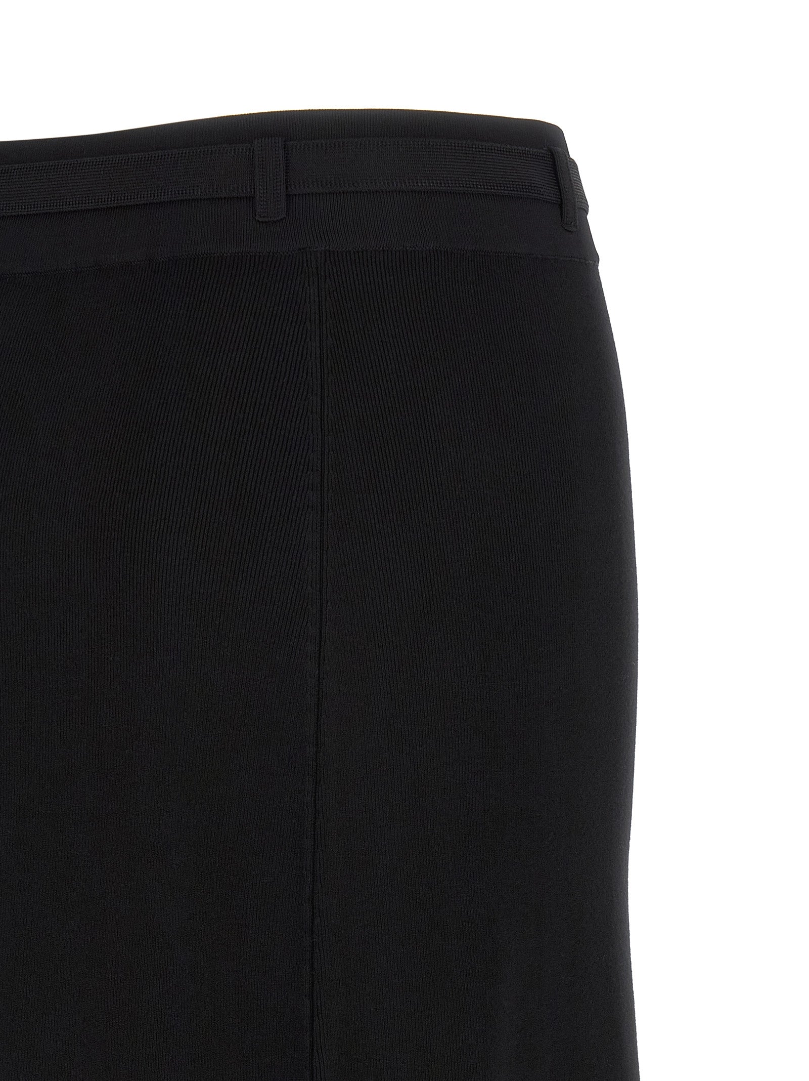Black Viscose Midi Skirt