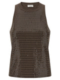 Brown Cotton Tank Tops