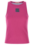 Fuchsia Cotton Sleeveles T-Shirt